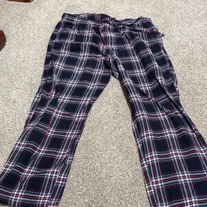 Sonoma Men's Plaid Lounge Pants - Navy and Red